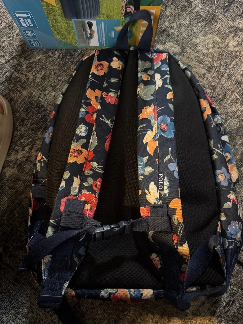 Polo by Ralph Lauren Navy Floral Canvas Backpackers and lunch pale